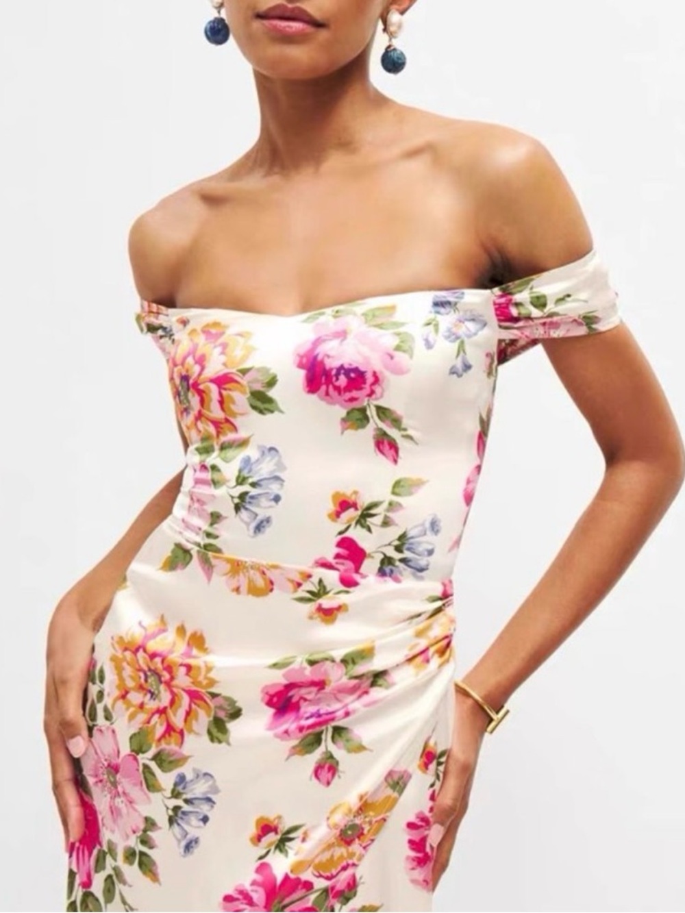 NWOT Reformation Genesis Giverny Floral Silk Size 8 Midi Dress. - Picture 2 of 16